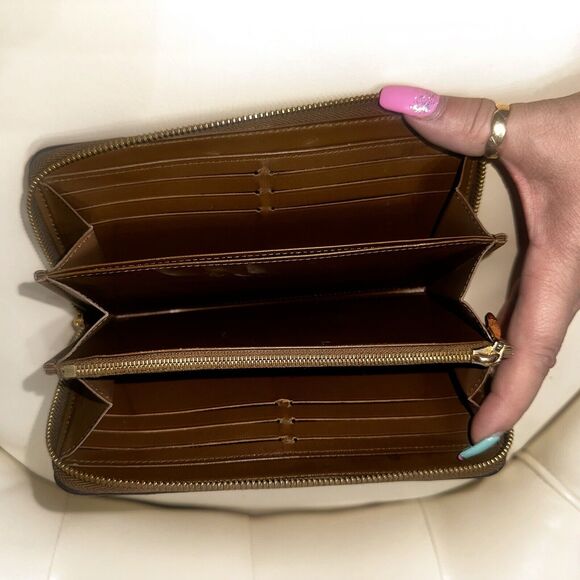 LOUIS VUITTON Monogram Zippy Venice Long Wallet Khaki Vernis Authentic - Picture 13 of 16